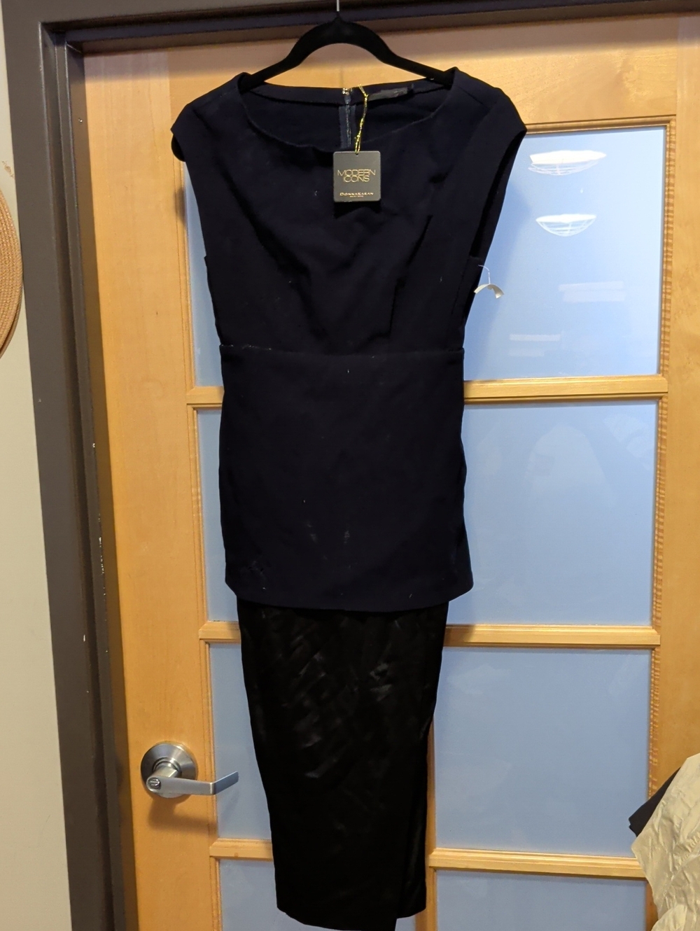 Donna Karan Navy and Black Modern Icons Dress